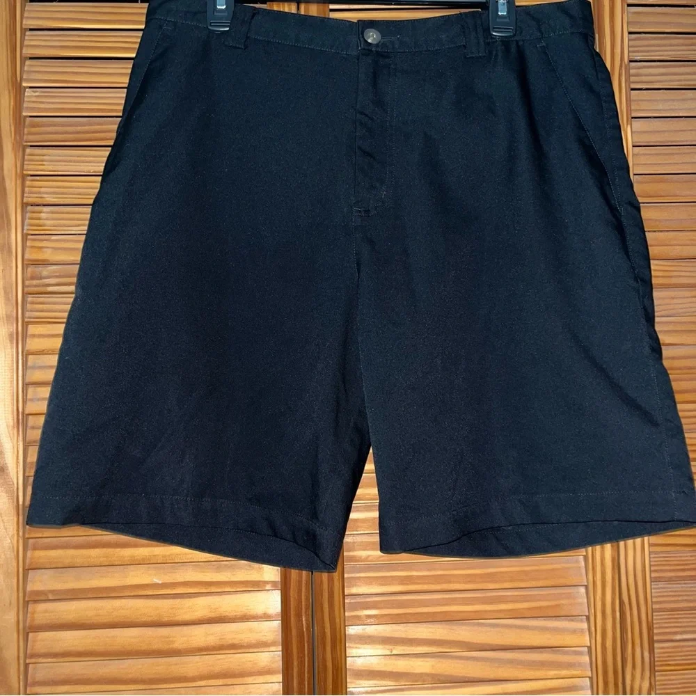 Adidas Black Flat Front Shorts Size 34‎